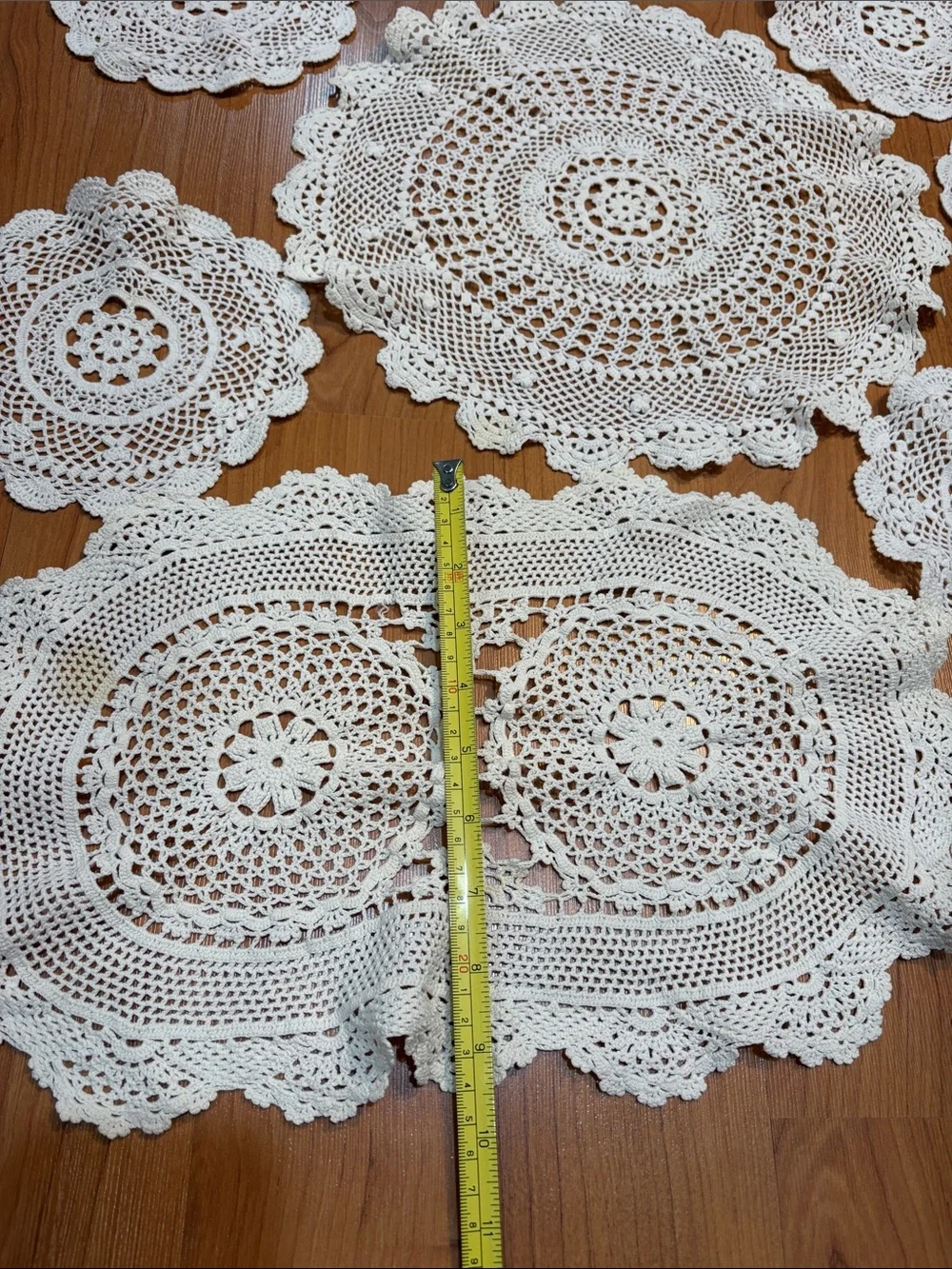 Vintage White Cotton Lace Tea Coaster (9 Pcs) Set